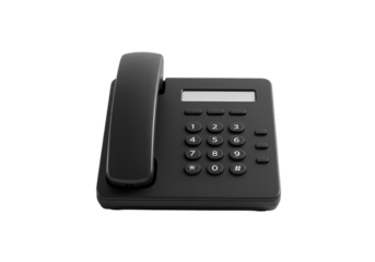 Black Office Phone Simple  Reliable Landline isolated on transparent background