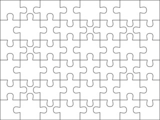 simple puzzle pieces template isolated vector illustration