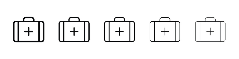 Medical aid kit icon or logo illustration outline black style