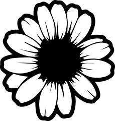 daisy flower black and white transparent