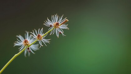 Obraz premium Delicate wildflower with thread-like petals against a blurred green background.