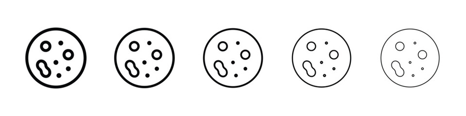 Microorganism icon or logo illustration outline black style