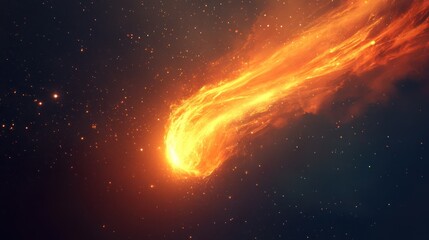 Fiery Comet Blazing Through Space