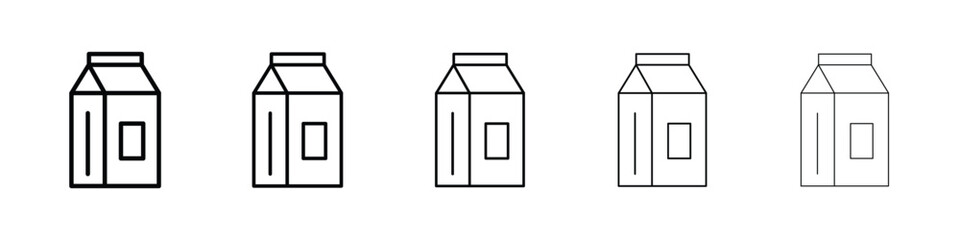 Milk carton icon or logo illustration outline black style