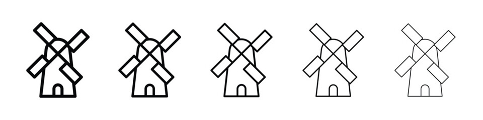 Mill icon or logo illustration outline black style