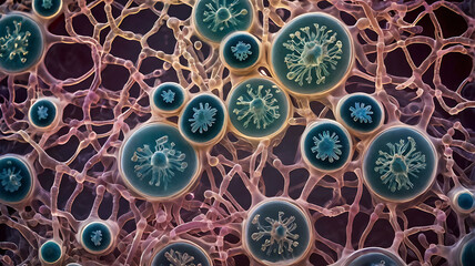 "Light Microscope Image of E. coli Colonies Growing on Agar Plate"