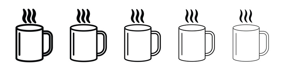Mug icon or logo illustration outline black style