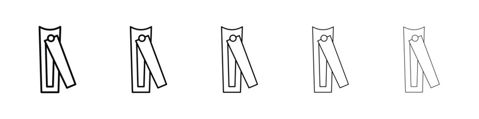 Nail clippers icon or logo illustration outline black style