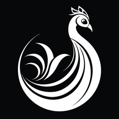 A Symmetrical Black and White Design Featuring a Mandala