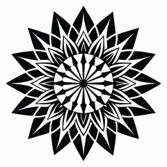 . A Stylized Black Silhouette of a Tulip Flower