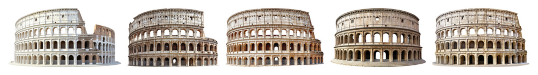 Fototapeta premium PNG Colosseum architectural historic marvel, element set on transparent background