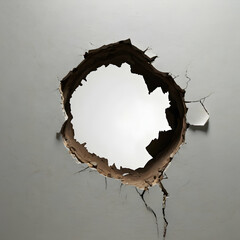 Cracked Wall Damage, Hole in Drywall, Destruction and Chaos, Structural Wall Impact, Indoor Wall Burst, Emergency Wall Break, Damaged Interior Surface, Ruined Home Wall, Crashed Drywall Sheet.