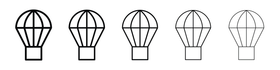 Parachute icon or logo illustration outline black style