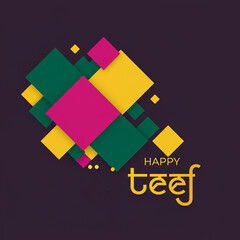 Obraz premium Happy Teej Festival Colorful Square Design