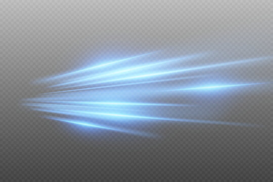 Blue motion lines, abstract light effects with dynamic lighting and speed.