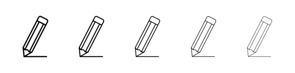Pencil icon or logo illustration outline black style