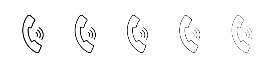 Phone call icon or logo illustration outline black style