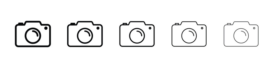 Photo Camera icon or logo illustration outline black style