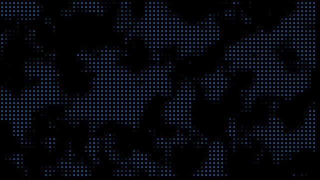 Animated abstract technology dark background random dots and grid .A lot of small dots move from side to side. moving abstract objects background