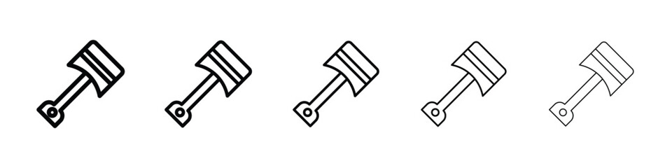 Piston icon or logo illustration outline black style