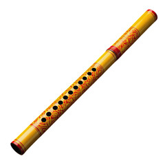 Golden Didgeridoo, Isolated Transparent Background
