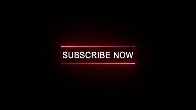 Subscribe Now Text neon YouTube Graphical Element 4K Animated icon.