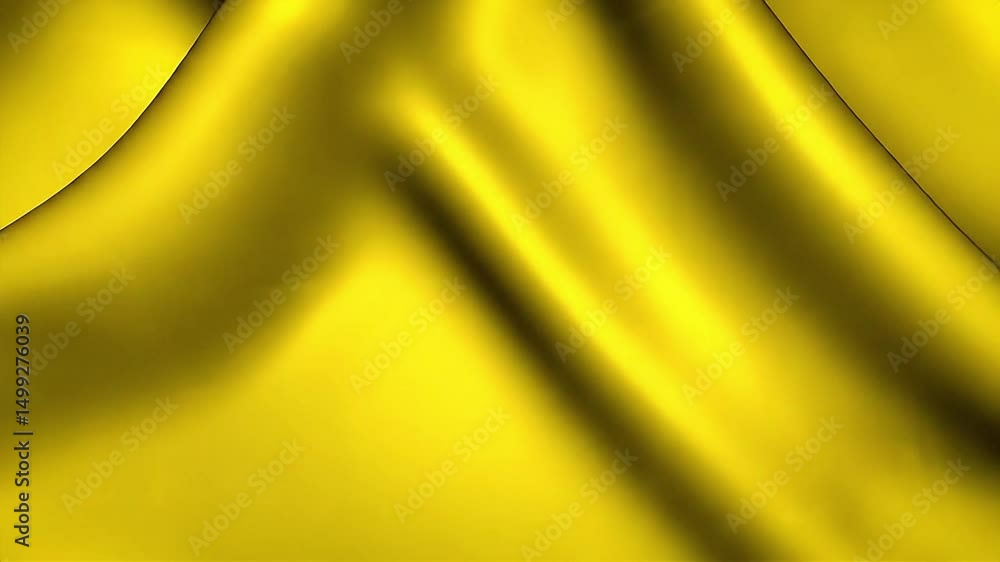 Poster animated golden silk fabric flowing with light and shadow effects in motion