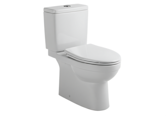 Modern white ceramic toilet Isolated on transparent background for design and decoration