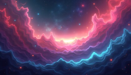 a close up of a colorful background with a sky and stars