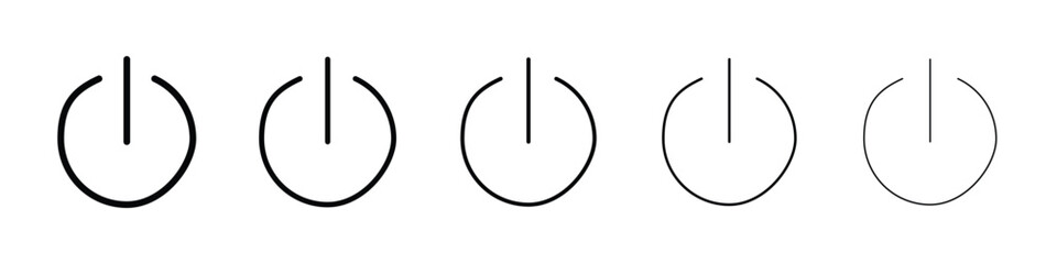 Power button icon or logo illustration outline black style