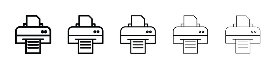 Print button icon or logo illustration outline black style