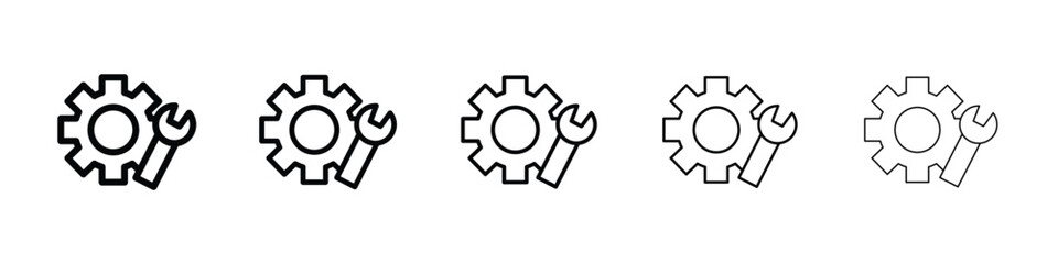 Project Development icon or logo illustration outline black style