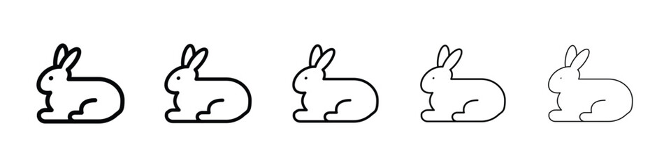 Rabbit icon or logo illustration outline black style