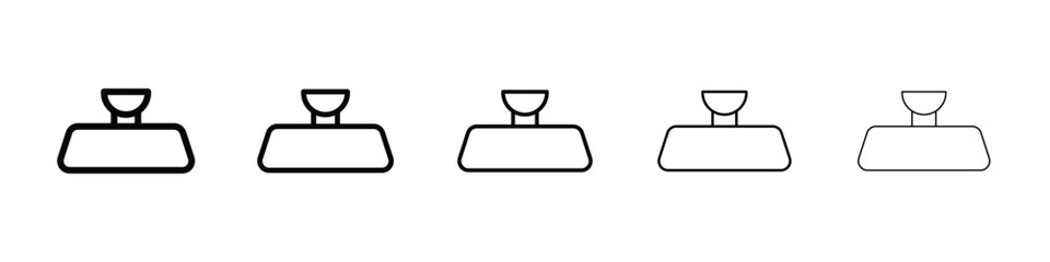 Rear mirror icon or logo illustration outline black style