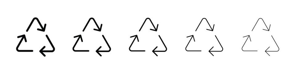 Recycle icon or logo illustration outline black style