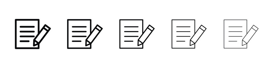 Registration form icon or logo illustration outline black style