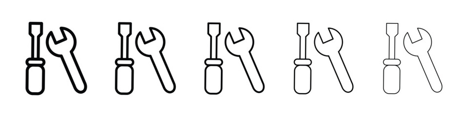 Repair icon or logo illustration outline black style