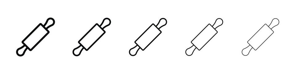 Rolling pin icon or logo illustration outline black style