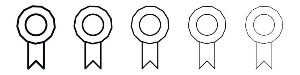 Rosette icon or logo illustration outline black style