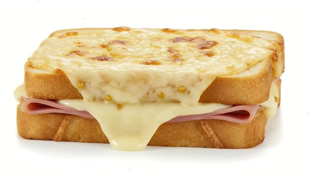Croque monsieur sandwich with ham and cheese