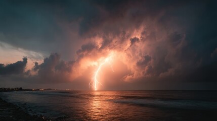 Ocean Lightning Storm: A Dramatic Seascape