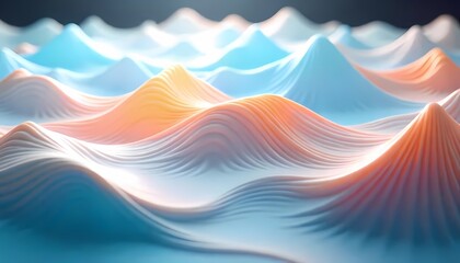 Colorful Abstract Wave Background with Blue Flowing Lines