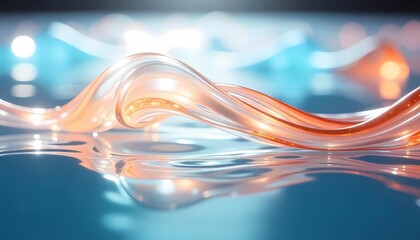 Colorful Abstract Wave Background with Blue Flowing Lines
