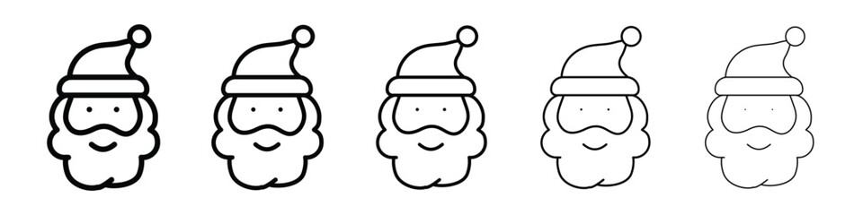 Santa Claus icon or logo illustration outline black style