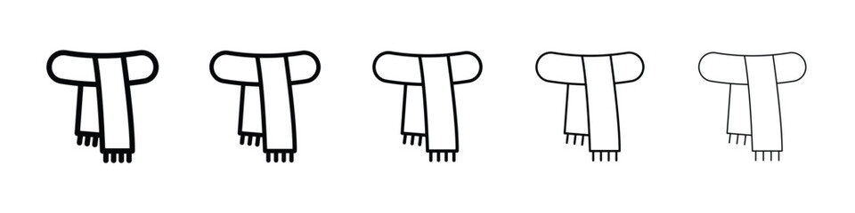 Scarf icon or logo illustration outline black style