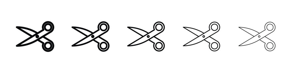 Scissor icon or logo illustration outline black style