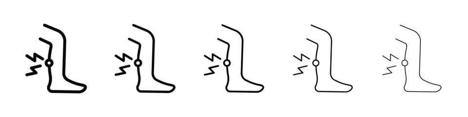 Shin pain icon or logo illustration outline black style