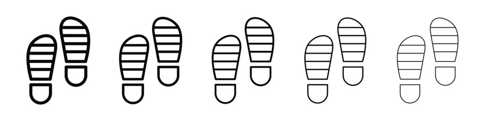 Shoe print icon or logo illustration outline black style