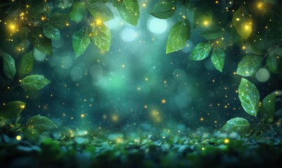 Nocny las, świetliki, magia natury
