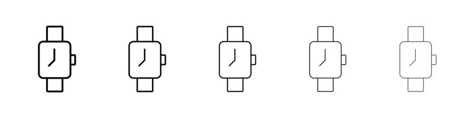 Smartwatch icon or logo illustration outline black style